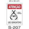 PLACA DE SEGURANÇA DE USO OBRIGATÓRIO CINTO DE SEGURANÇA
